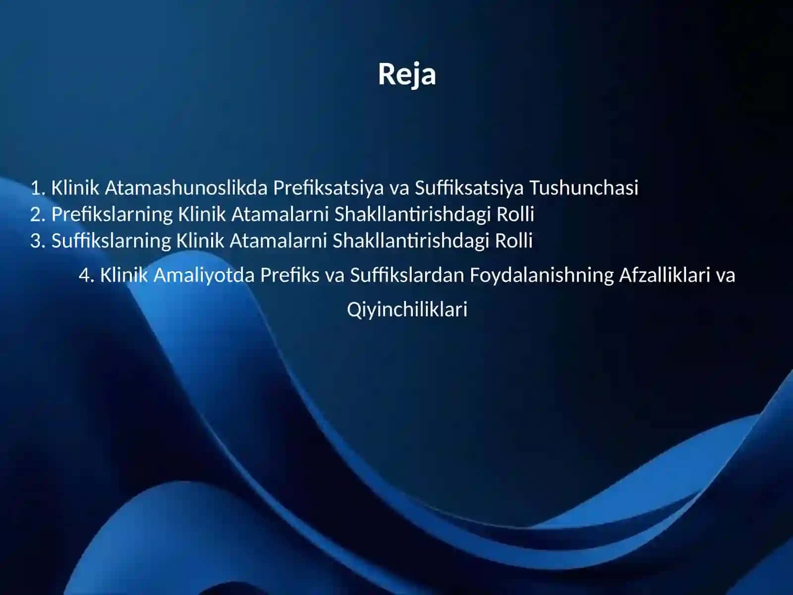 Klinik atamashunoslikda qo'llaniladigan prefiksatsiya va suffiksatsiya 2