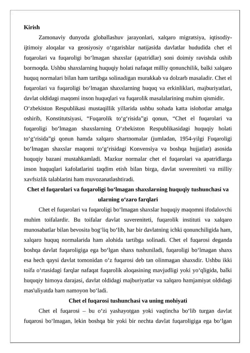 Chet el fuqarolari va fuqaroligi bo‘lmagan shaxslarning huquqiy holati 2
