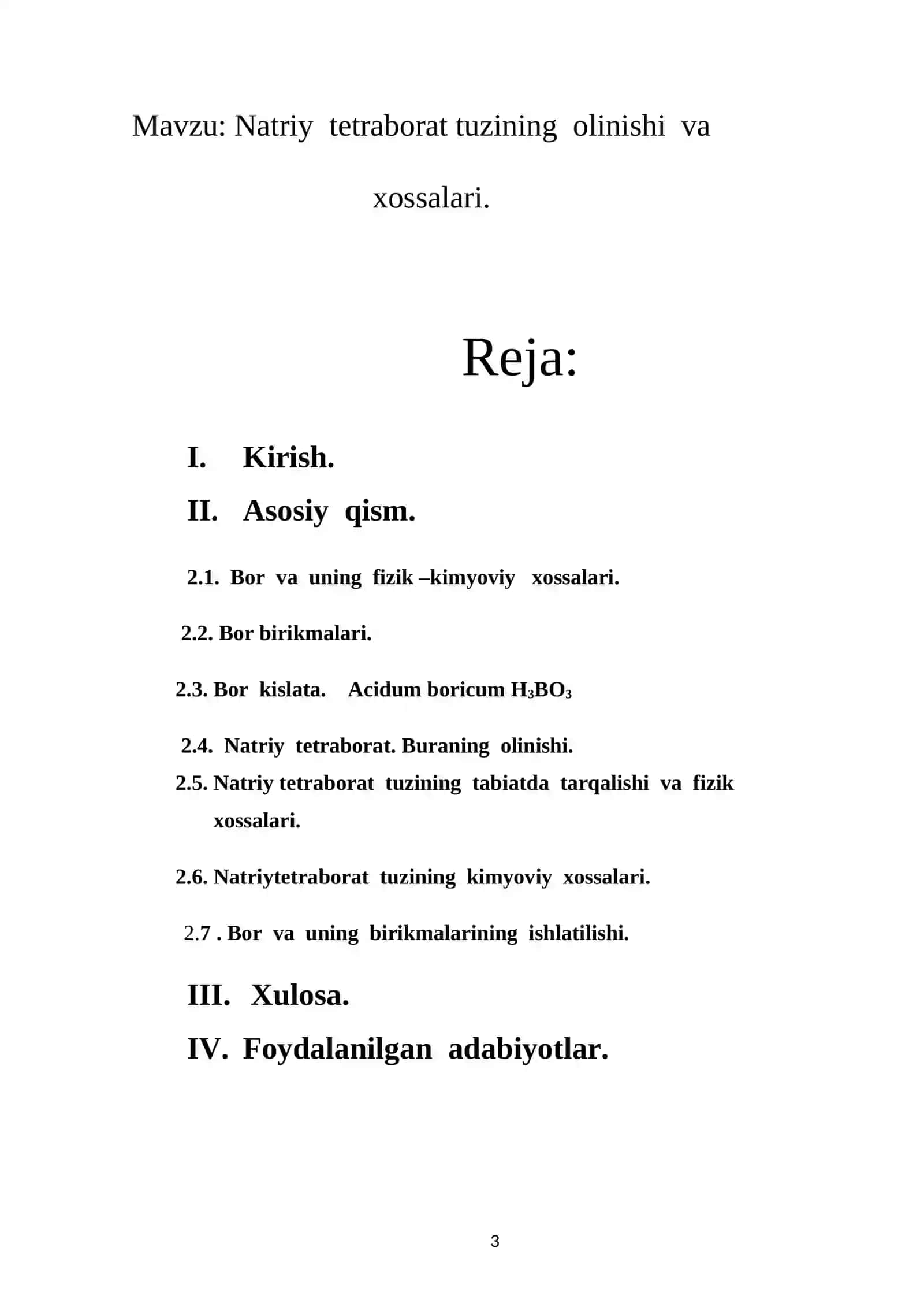 Natriy tetraborat tuzining olinishi va xossalari 2