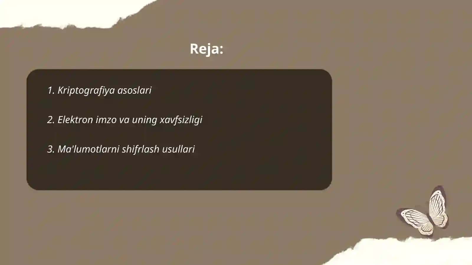 Axborot xavfsizligi va axborotlarni himoyalash usullari 2