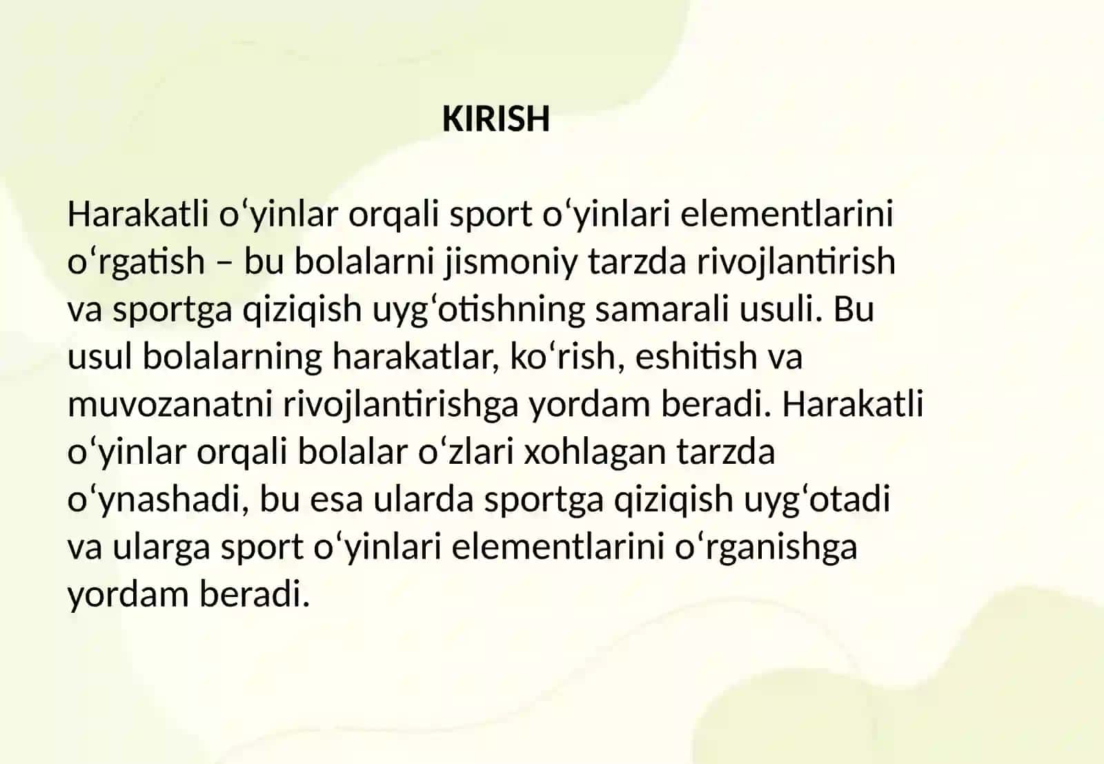 Harakatli o‘yinlar orqali sport o‘yinlari elementlarini o‘rgatish 2