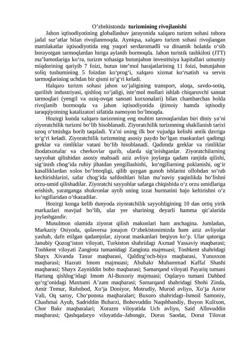 O'ZBEKISTONNING EKOLOGIK HUDUDLARIDA EKSKURSIYA UYUSHTIRISH 2
