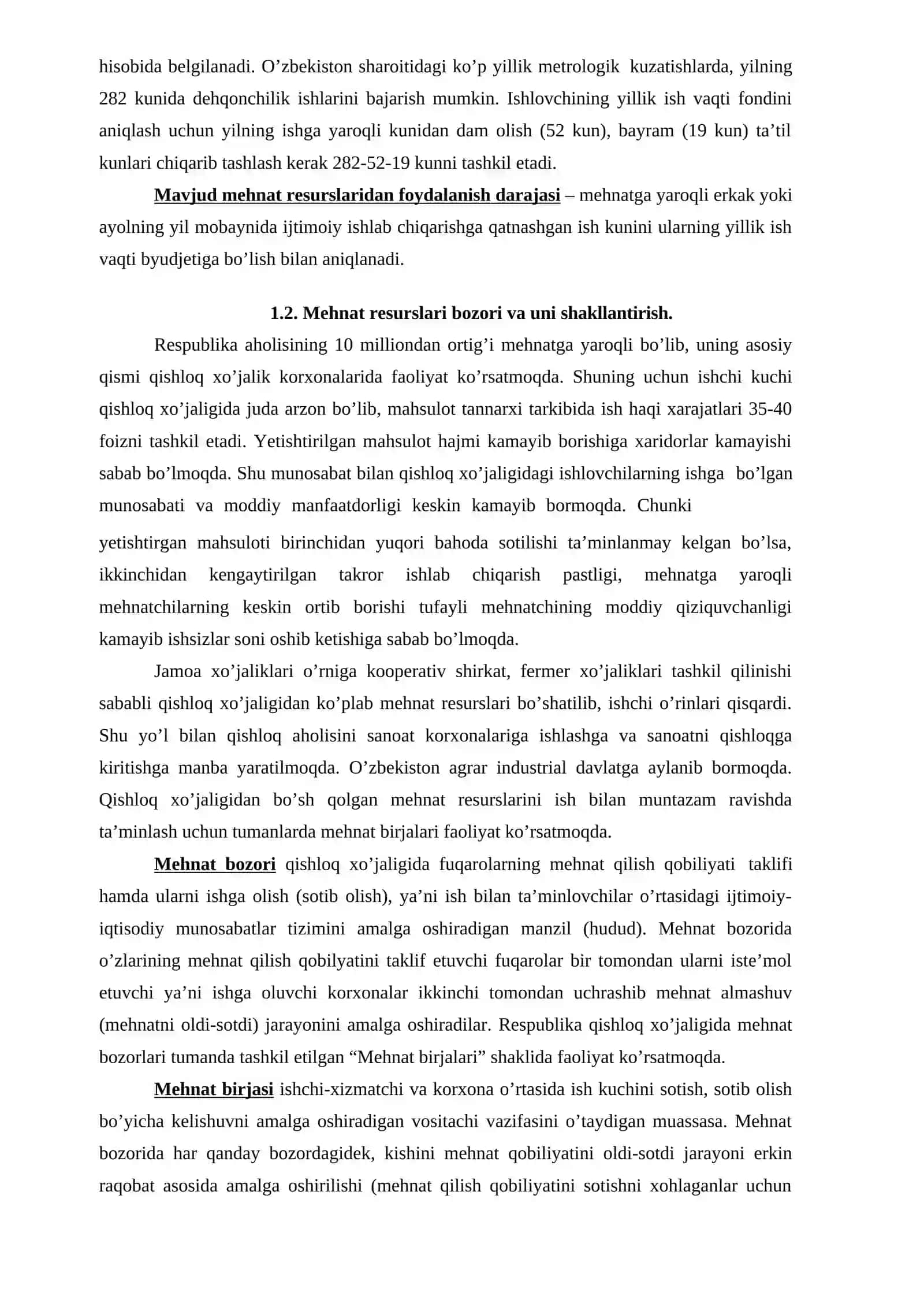 MEHNAT RESURSLARI BOZORI VA MEHNAT UNUMDORLIGI 2