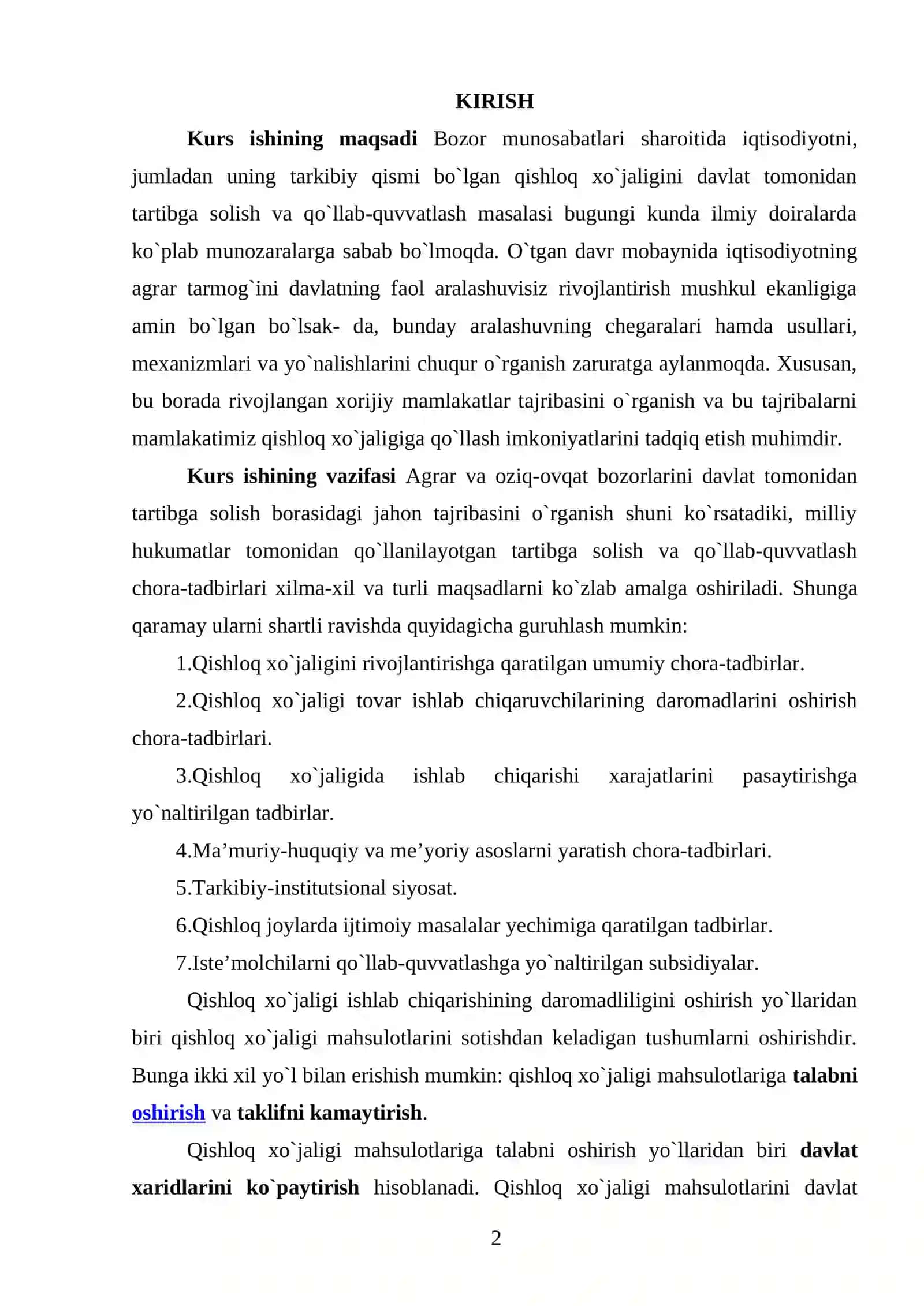 JAHON IQTISODIYOTINI RIVOJLANTIRISHDAGI IQTISODIY YO’NALISHLAR 2