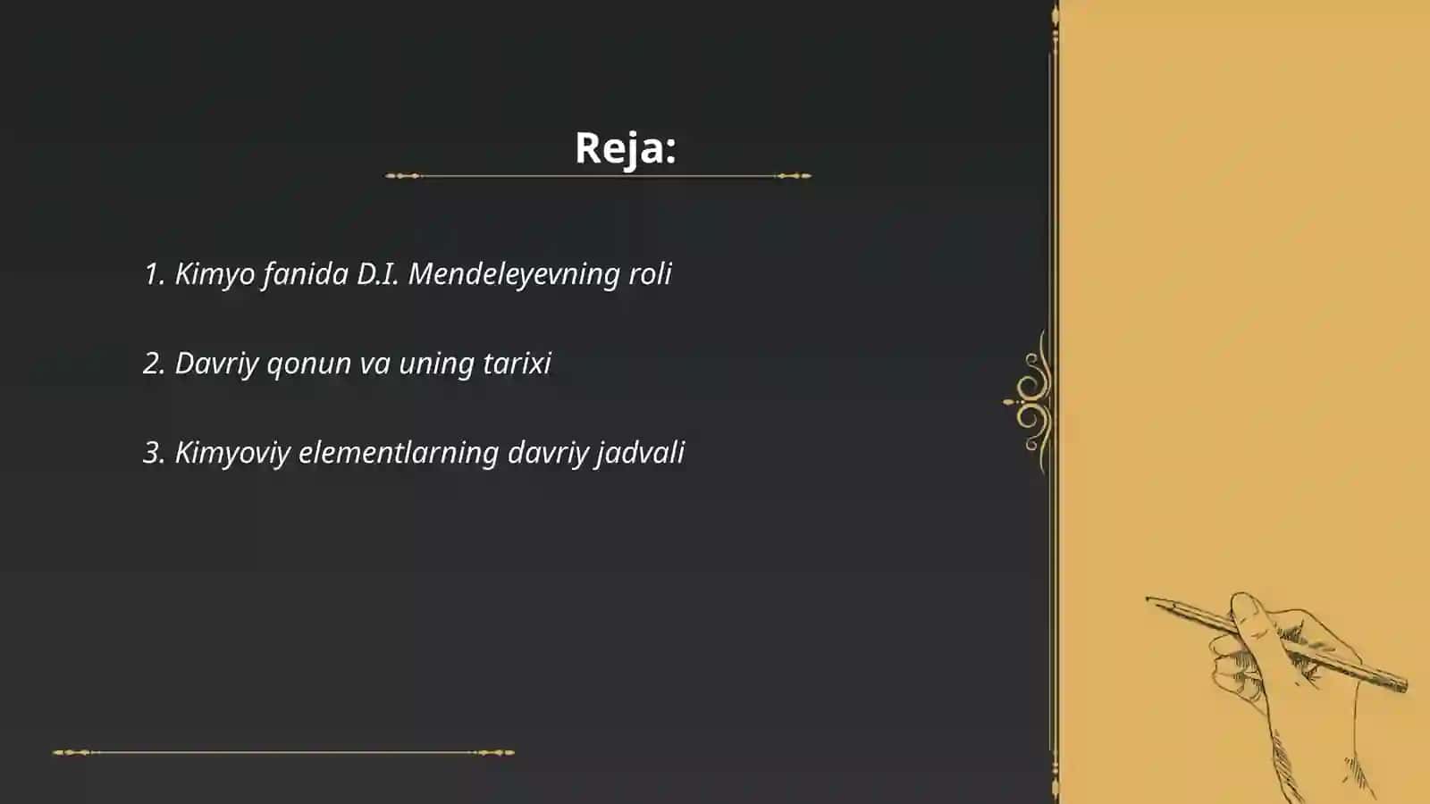 Kimyo kursida D.I.Mendeleyevning davriy qonuni va davriy sistemasini óqitish metodikasi 2