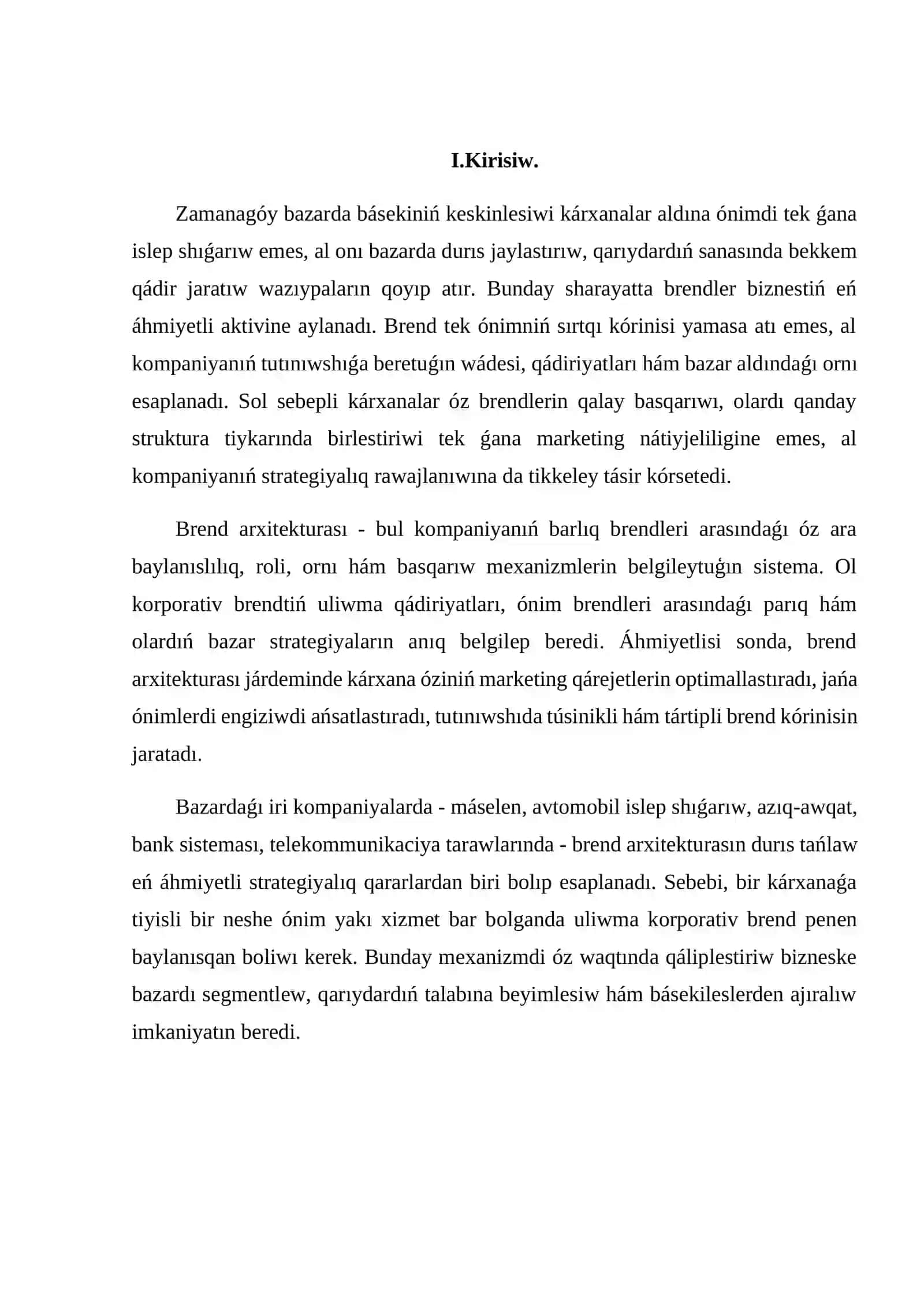 Brend arxitekturası: korporativ, ónim hám subbrend sistemaları 2