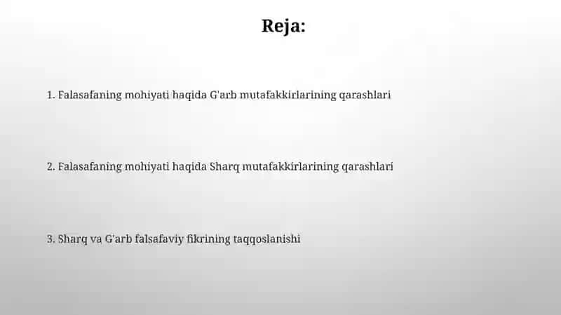 Falsafaning mohiyatiga oid Sharq va G'arb mutafakkirlari 2