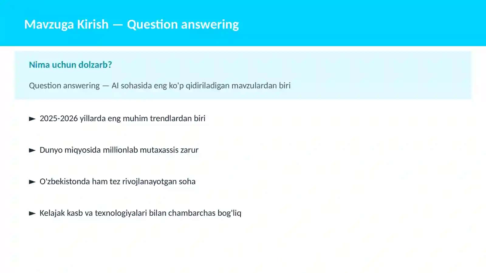 AI | NLP TABIIY TIL QAYTA ISHLASH 2