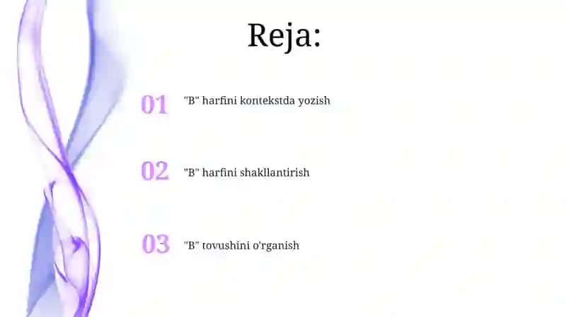 B harfi ustida ishlash metodikasi 2