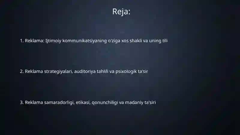 Reklama- ijtimoiy kommunikatsiyaning alohida turi sifatida. Reklama tili 2