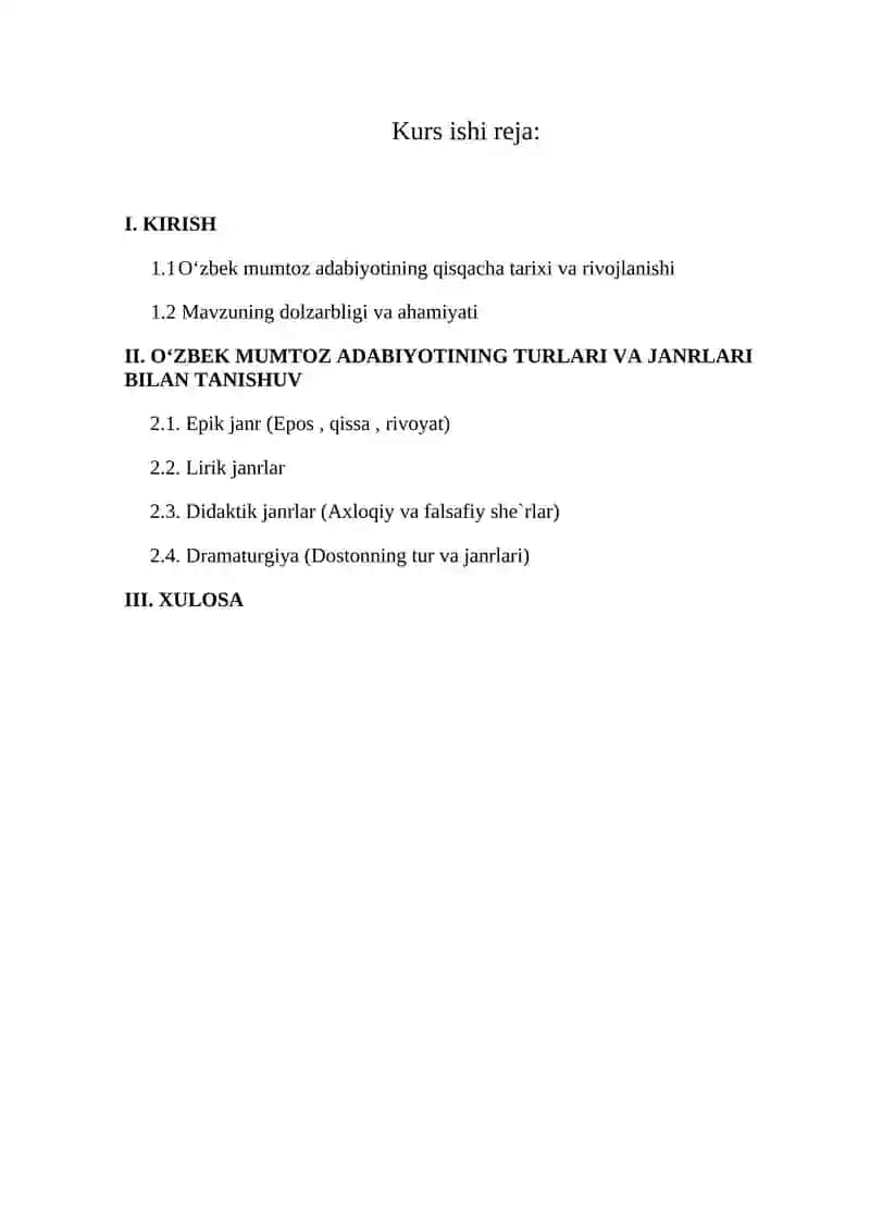 "O‘zbek mumtoz adabiyotining tur va janrlari" 2