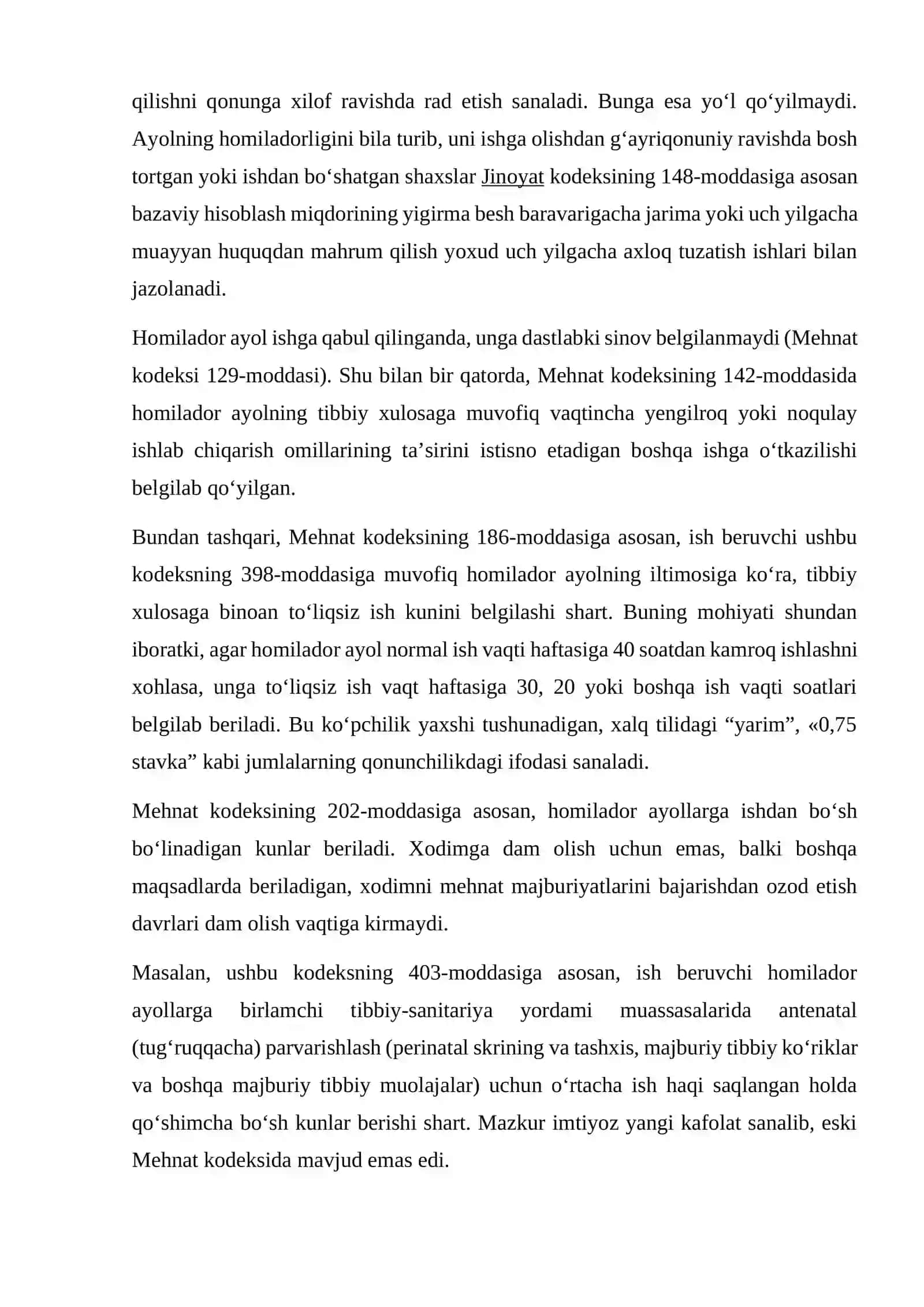 Ayollar mehnatini muhofaza qilish 2