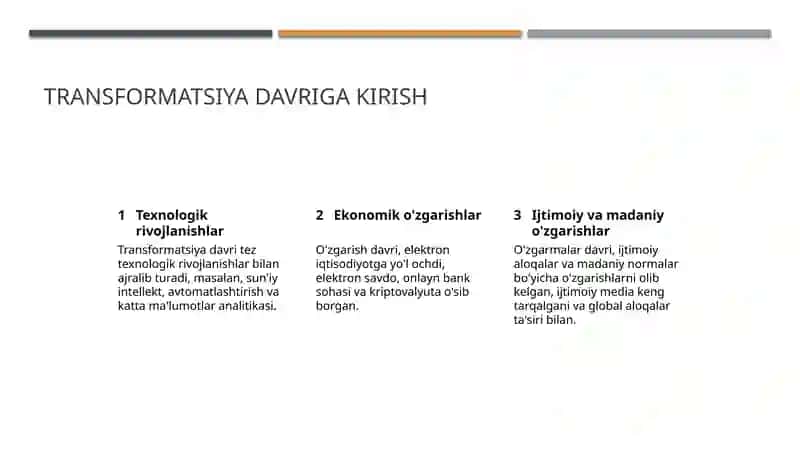 Transformatsiya davri 2