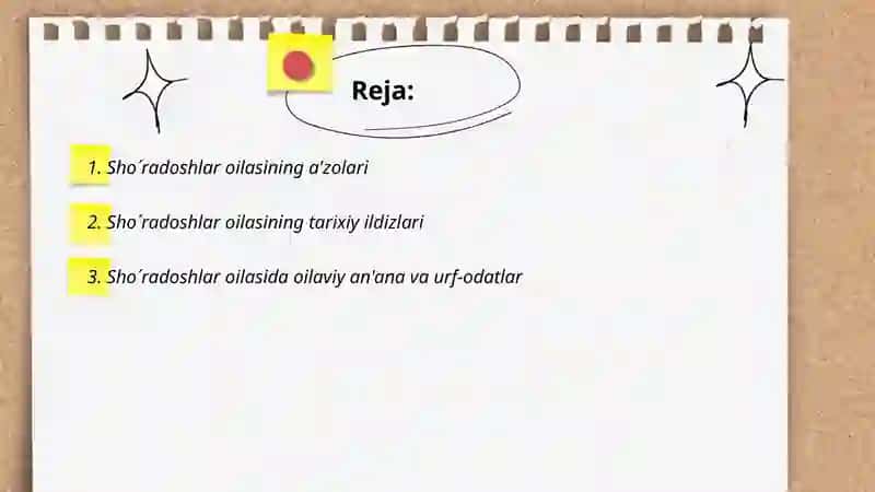 Sho´radoshlar oilasi 2
