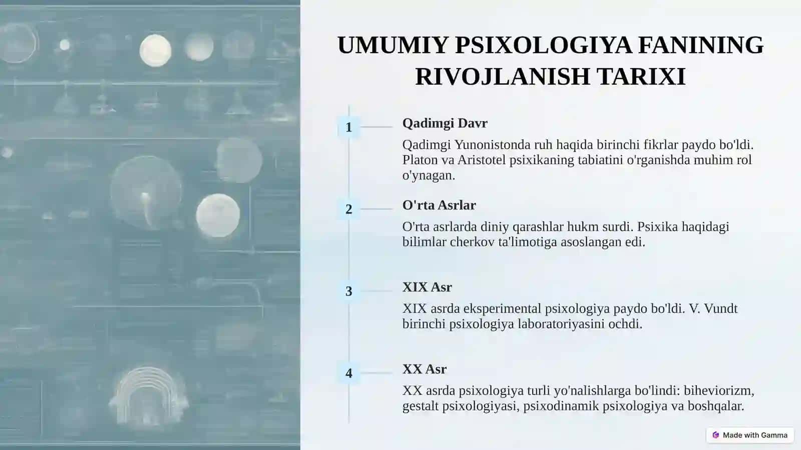 UMUMIY PSIXOLOGIYA FANING PREDMETI VA TARIXI 2