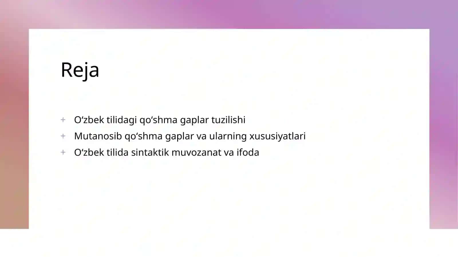 Oʻzbek tilida mutanosib tarkibli qoʻshma gaplar 2