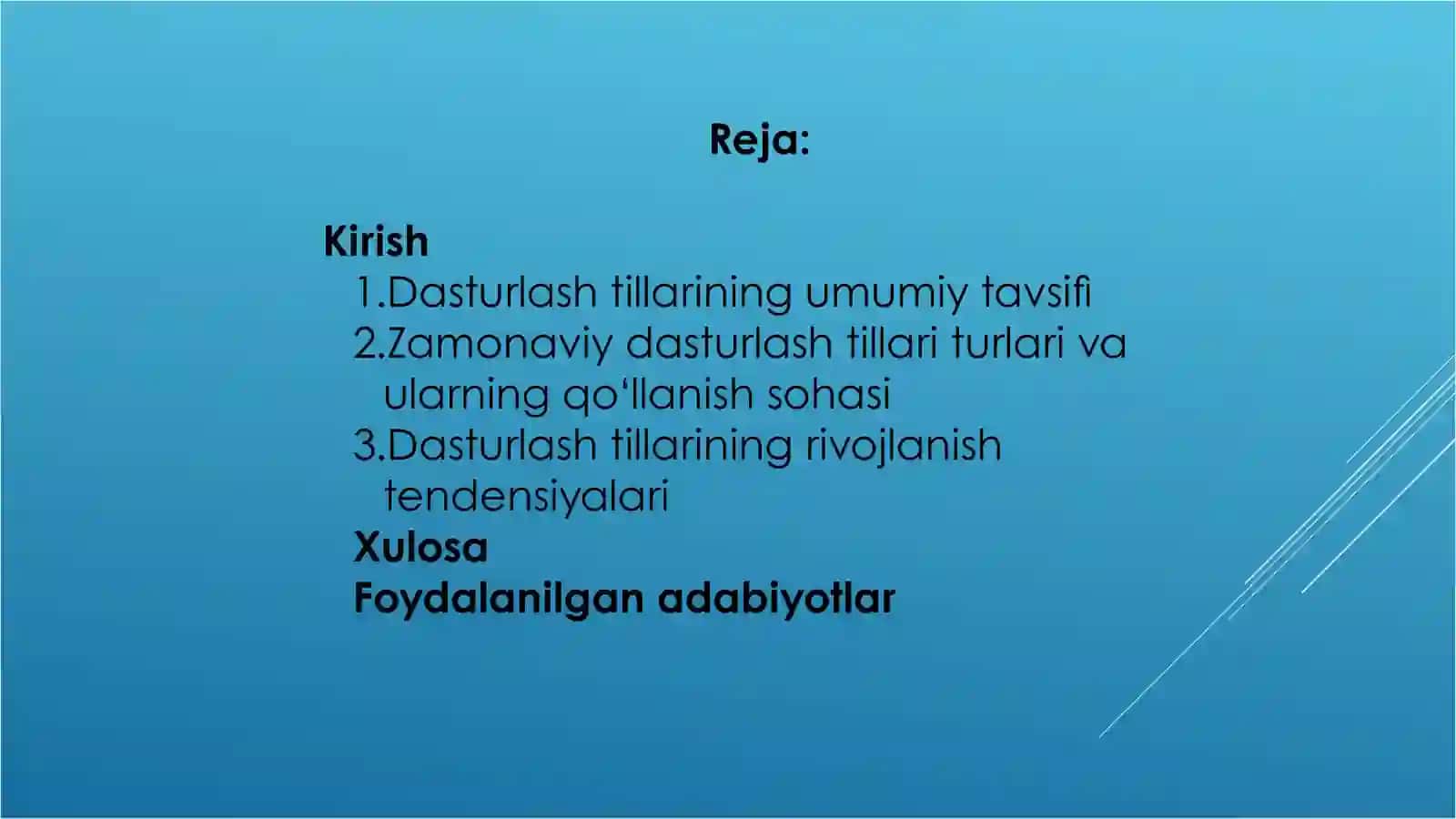 Zamonaviy dasturlash tillari 2