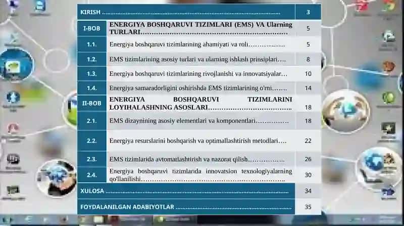 ENERGIYA BOSHQARUVI TIZIMLARI (EMS) NILOYIHALASH 2