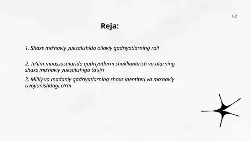 Shaxs ma'naviy yuksalishida qadryatlarning ahamiyati 2