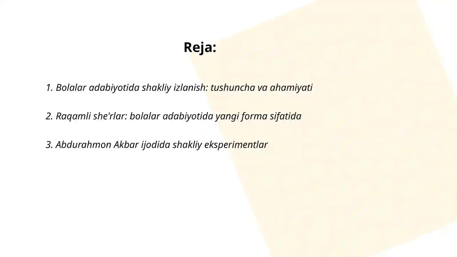 Bolalar adabiyotida shakliy izlanish va raqamli she'rlarning oʻrni va ahamiyati. Abdurahmon Akbar va Dilshod Rajab 2