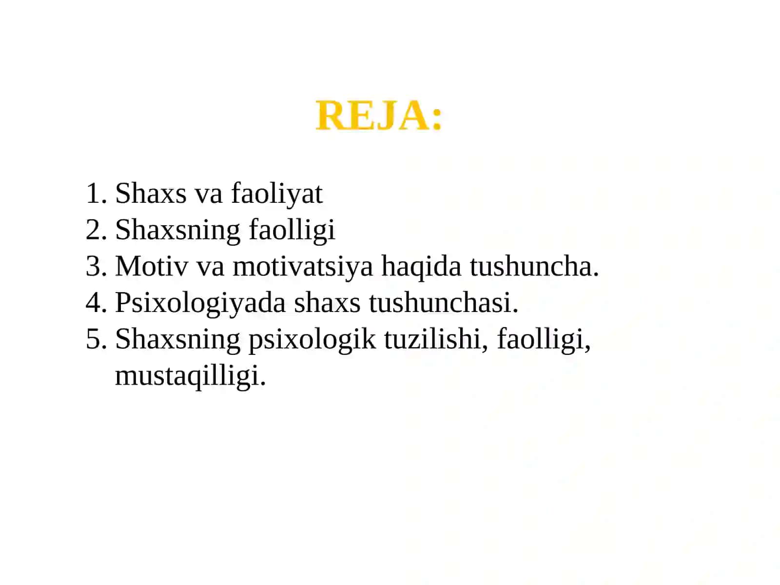 FAOLIYAT VA MOTIVATSIYA 2