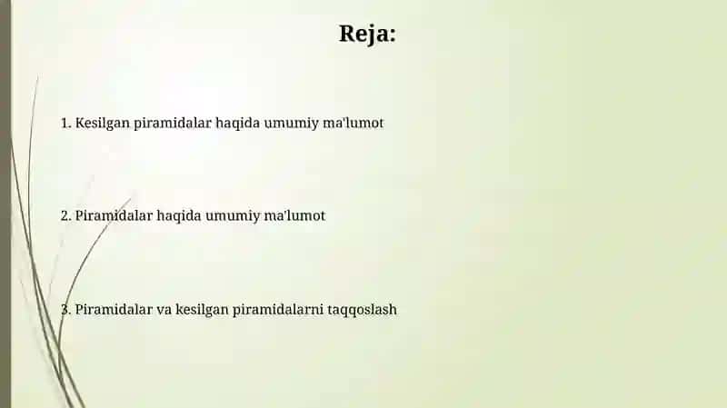 Piramida va kesik piramida haqida umumiy maʼlumot 2