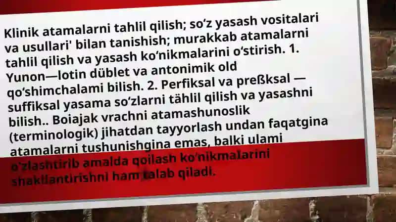 yunon lotin dubletlari va yakka atamalar, turli fizik xususiyat, sifat, munosabat va boshqa belgilarni ifodalovchi  yakka atamalar 2