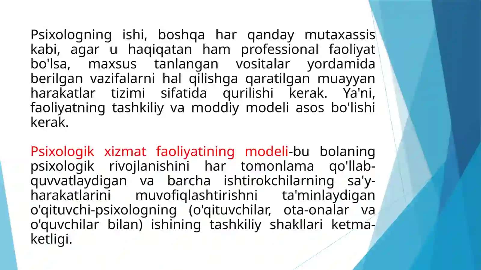 Zamonaviy sharoitda ta’lim muassasalarida psixologik xizmatning xilma-xilligi 2