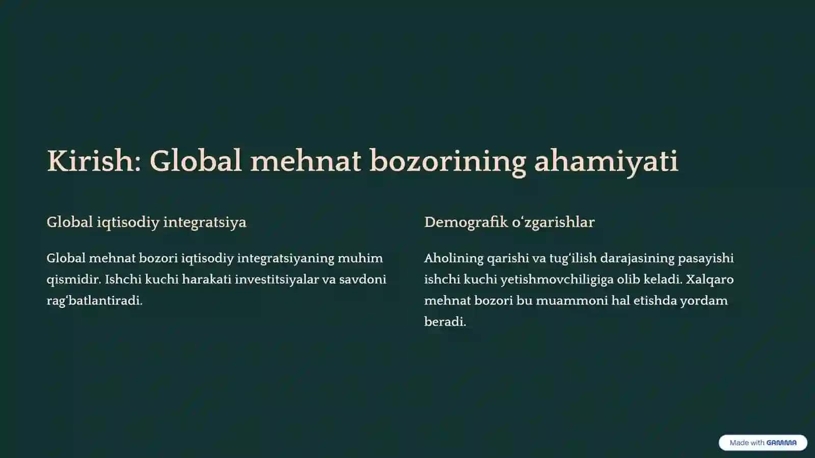 Xalqaro mehnat resurslarining o‘ziga xos xususiyatlari 2