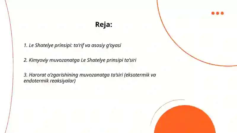 Le Shatelye prinsipi va uning kimyoviy jarayonlardagi ahamiyati 2