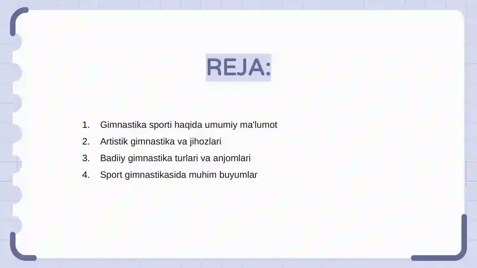 Gimnastika sport turlari jihozlari hamda buyumlari 2