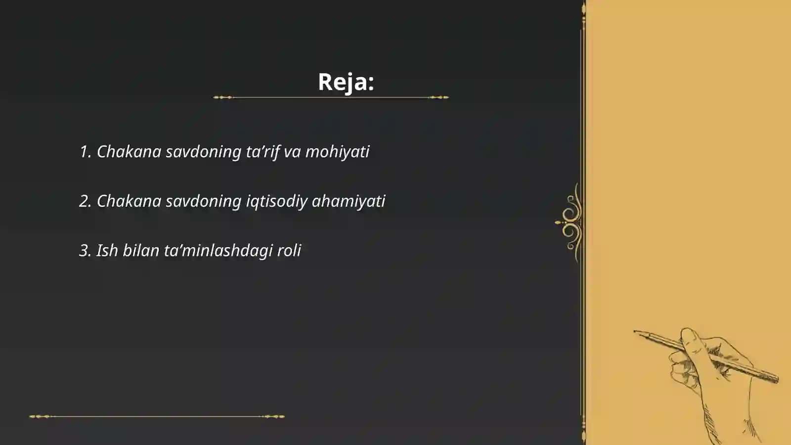 Chakana savdoning mohiyati va ahamiyati 2