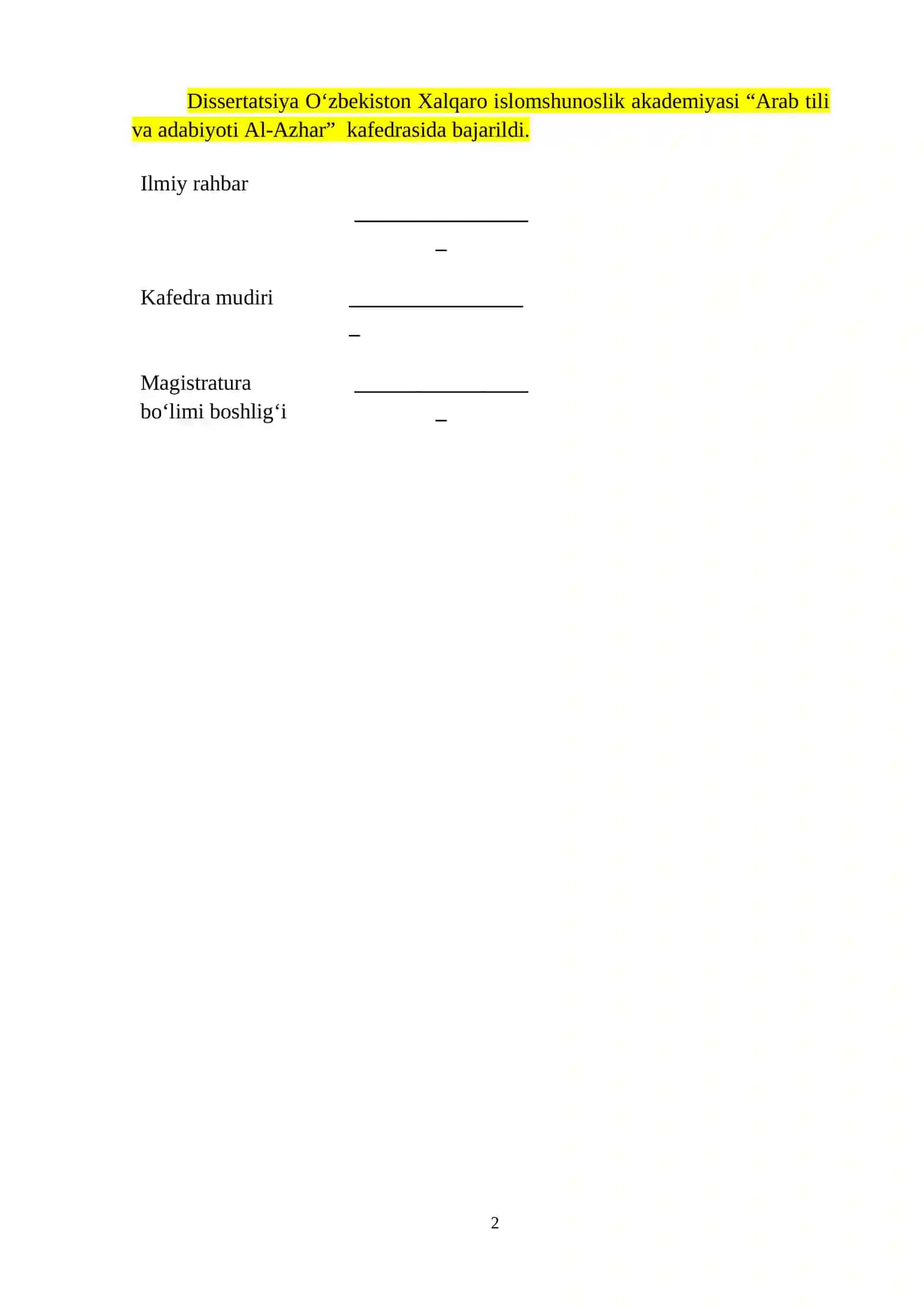 AVTOREFERAT. DIPLOM ISHI. Qur'oni Karim “Baqara” surasida qo'llangan frazeologizmlar semantikasi 2