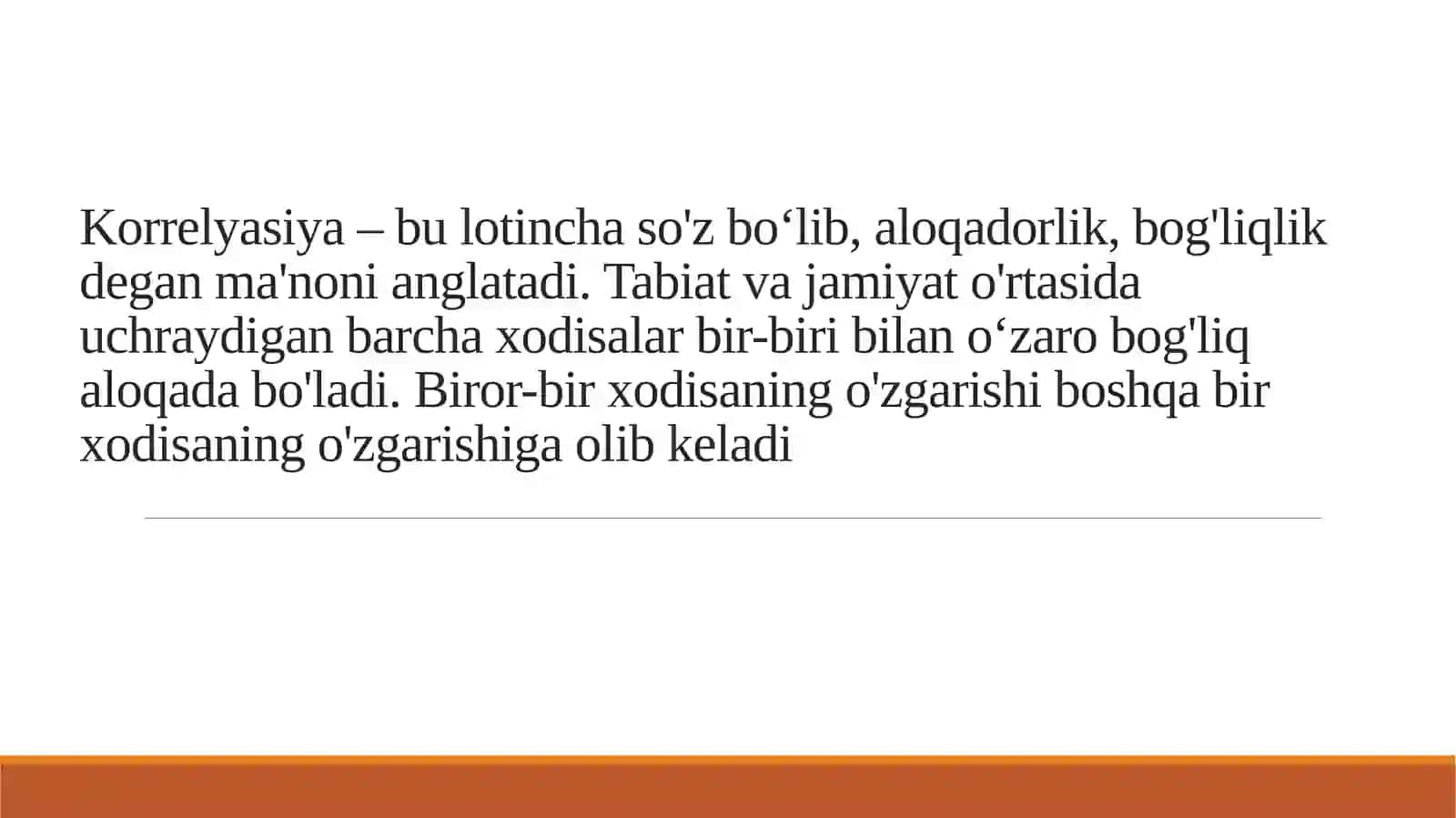 Korrelyatsiya koeffitsienti, uni baholash usullari, statistik 2 tahlil etishda qo'llanilishi. Grafik tasvirlar va ularning qo'llanilishi Standartlashtirish, standartlashtirilgan ko'rsatkichilarining ahamiyati, ularni hisoblash. 2