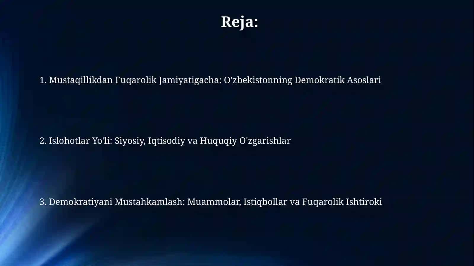 O'zbekistonda demokratik, fuqorolik jamiyatiasoslariningshakllanishi 2