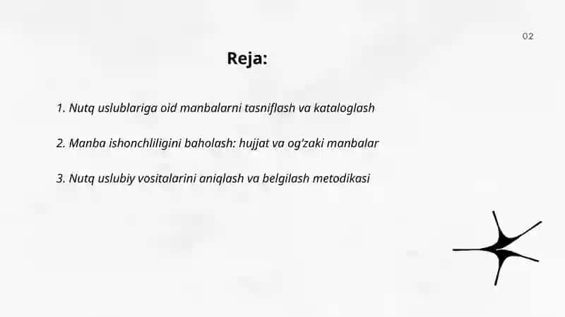 Nutq uslublariga oid manbalar bilan ishlash 2