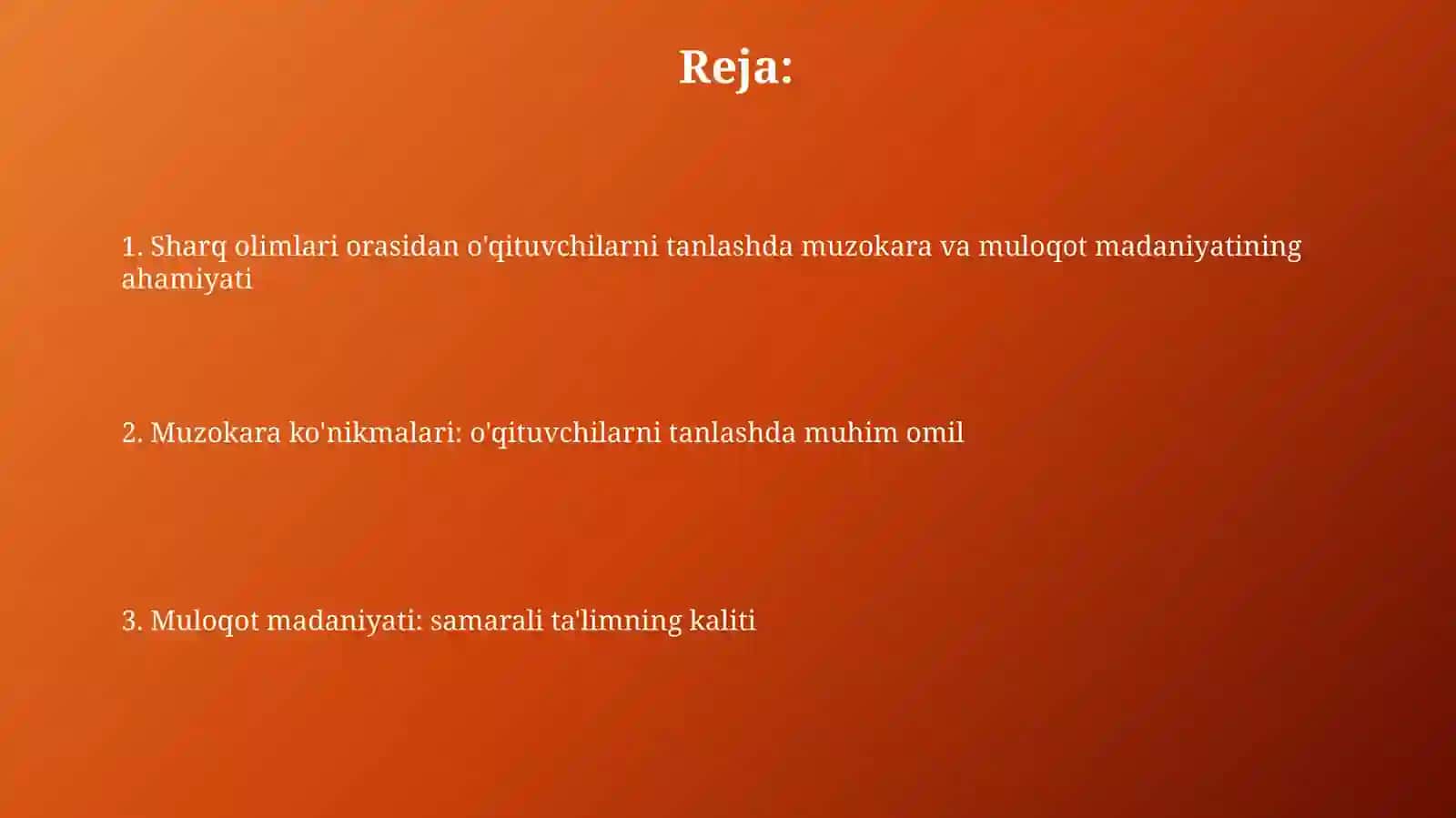 Muloqot madaniyati mudarris tanlashga qo'yilgan talab momila muloqot madaniyati Eshpolatova Guli 2
