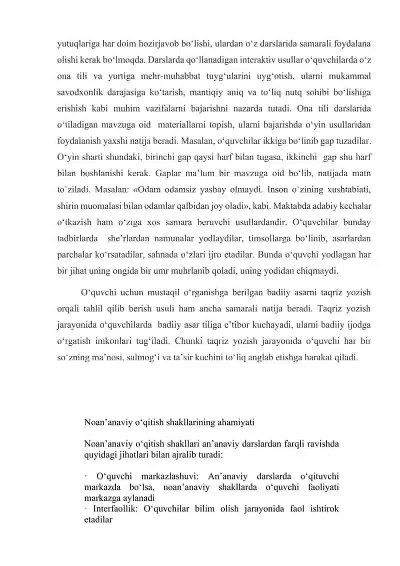 Informatika fanini oʻqitishda noanʼanaviy shakllardan foydalanish 2