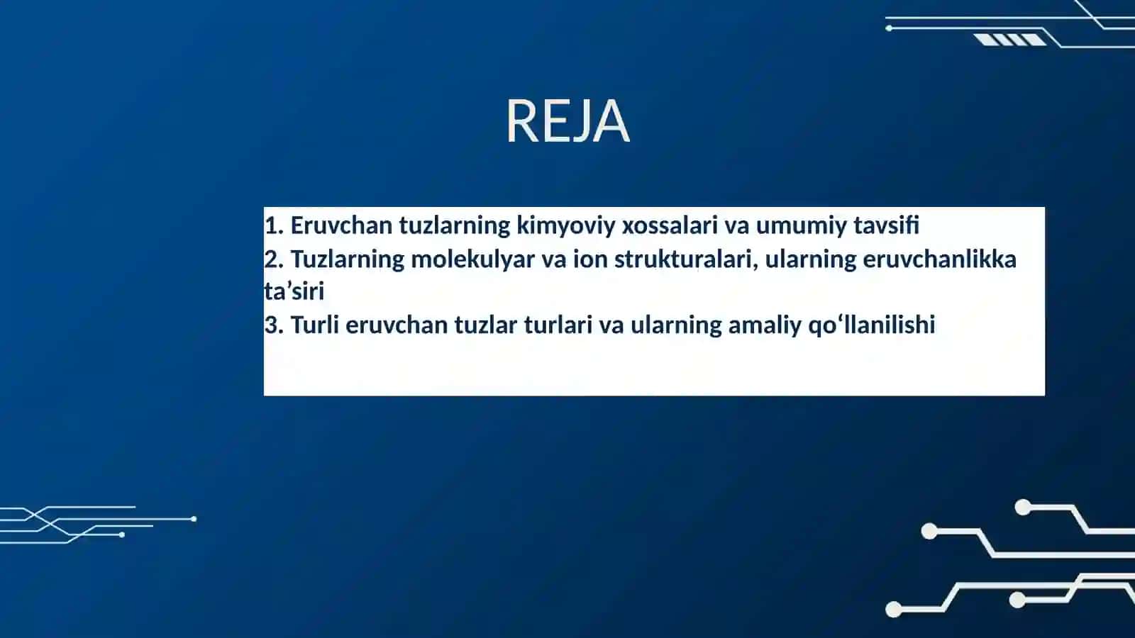 ERUVCHAN TUZLAR VA ULARNING TARKIBIY BRIKMALARI 2