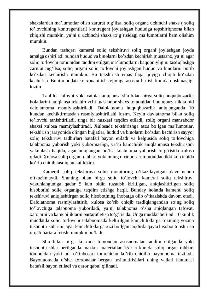 Kameral soliq tekshiruvi 2