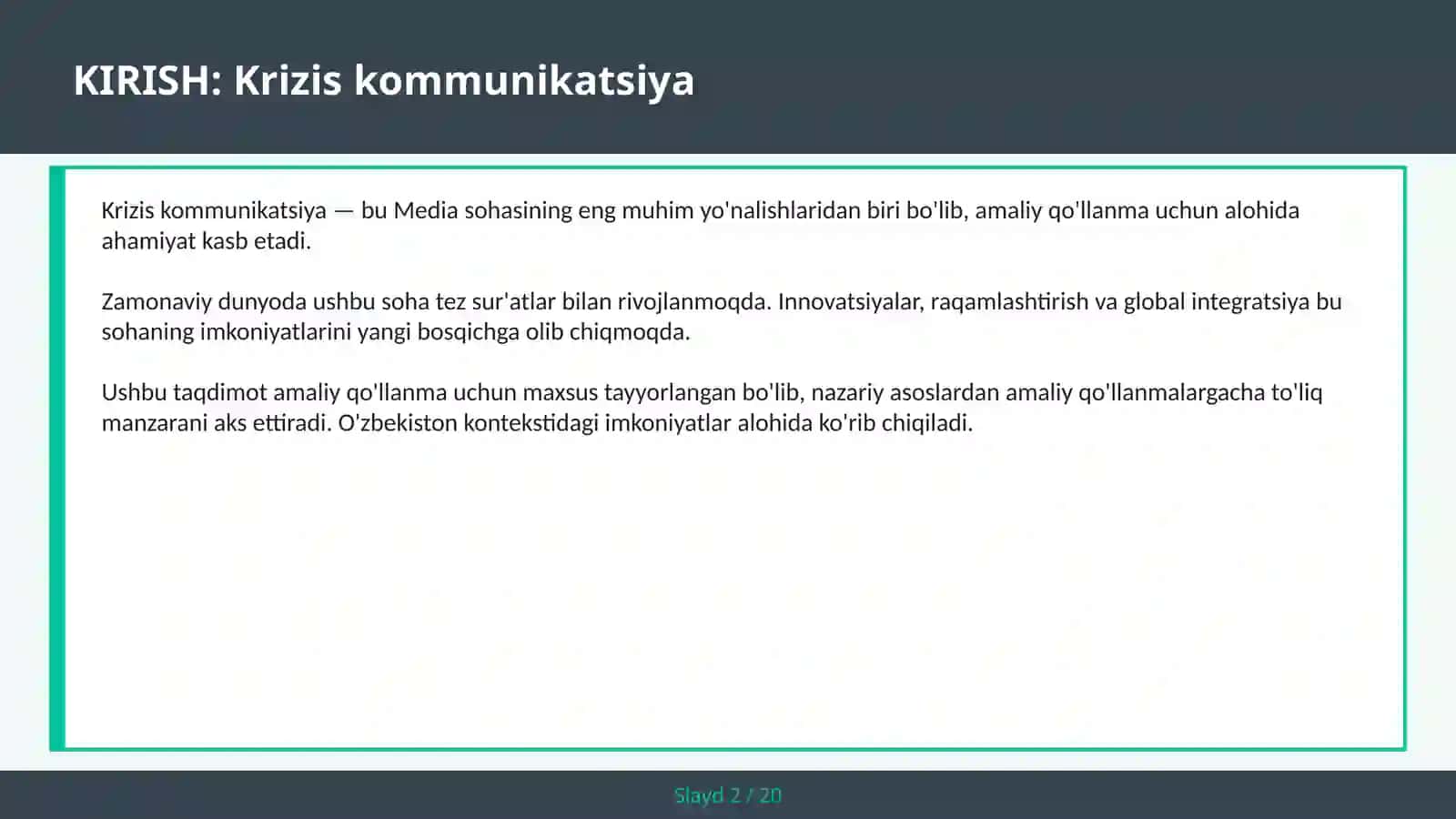 KRIZIS KOMMUNIKATSIYA 2