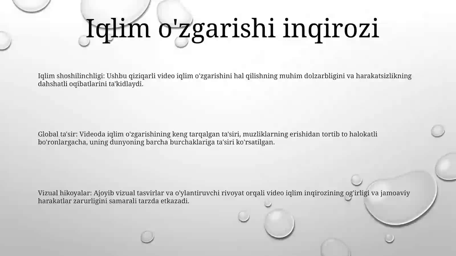 Global Muammolarga Oid Qiziqarli VideoRolik 2
