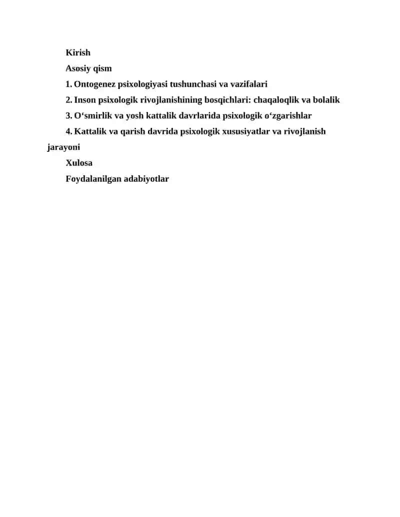 Ontogenez psixologiyasi:inson taraqqiyotining psixologik bosqichlari 2
