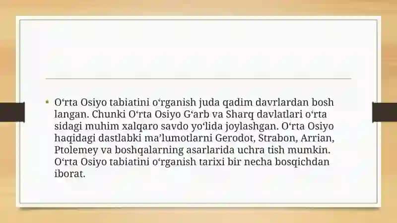 O‘rta Osiyoning Geografik O‘rganilish Tarixi 2