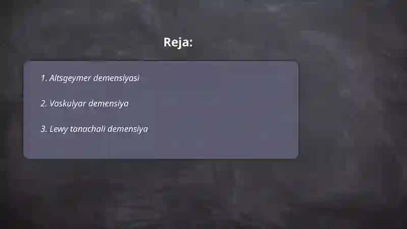 Demensiyalarning klinik shakllari 2
