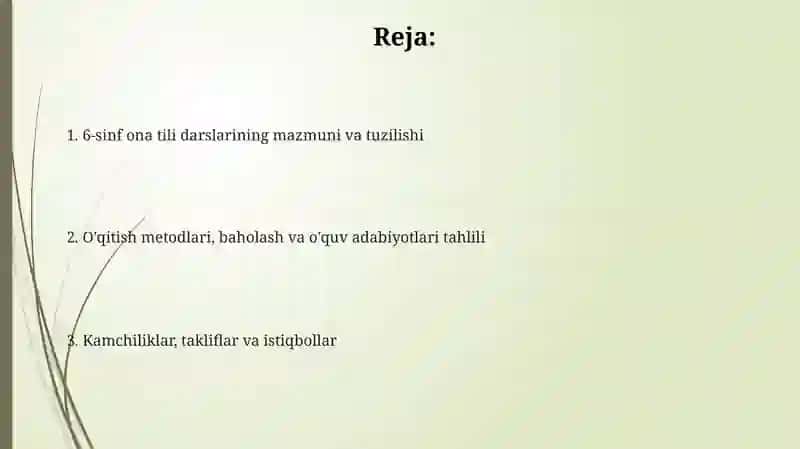 Umumiy oʻrta taʼlim maktablarining 6-sinf "ona tili"darslarini mazmunini oʻrganish 2