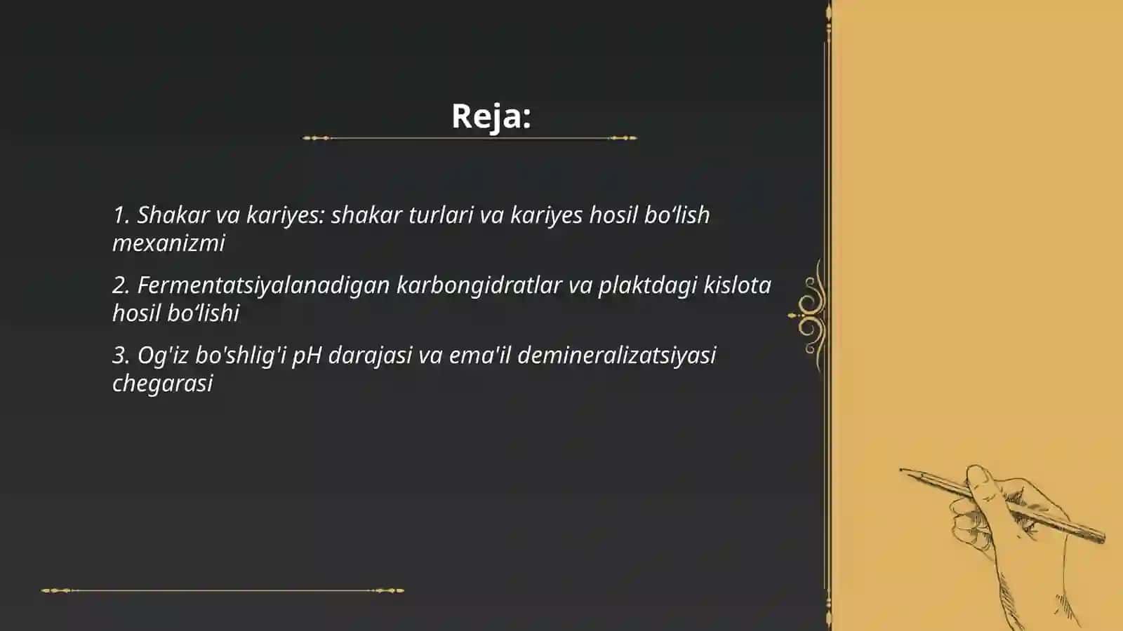 Karie va ovqatlanish 2