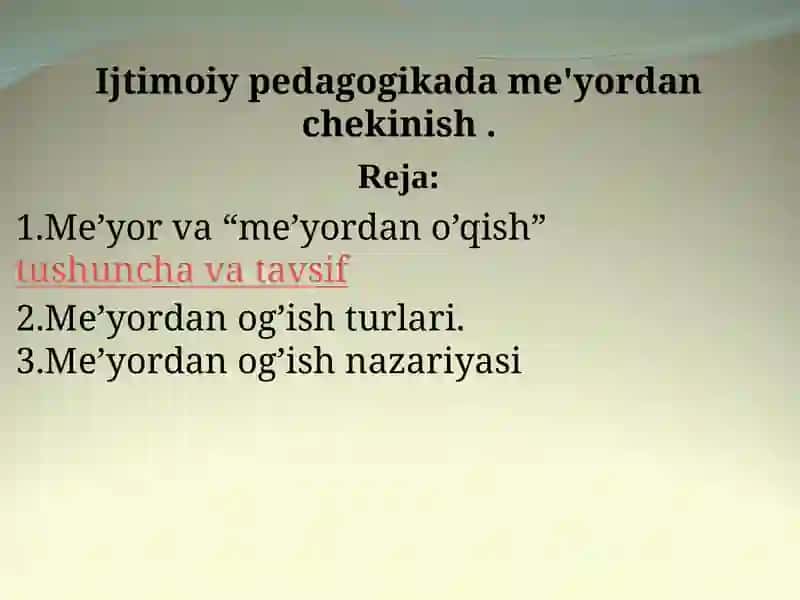 Ijtimoiy pedagogikada me'yordan chekinish 2