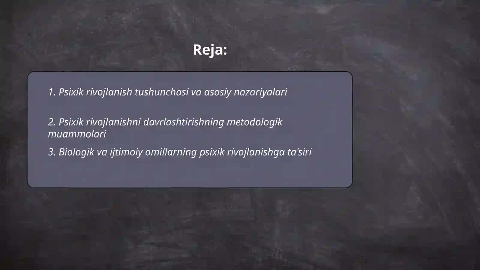 Psixik rivojlanish va uni davrlashtirish muammosi 2