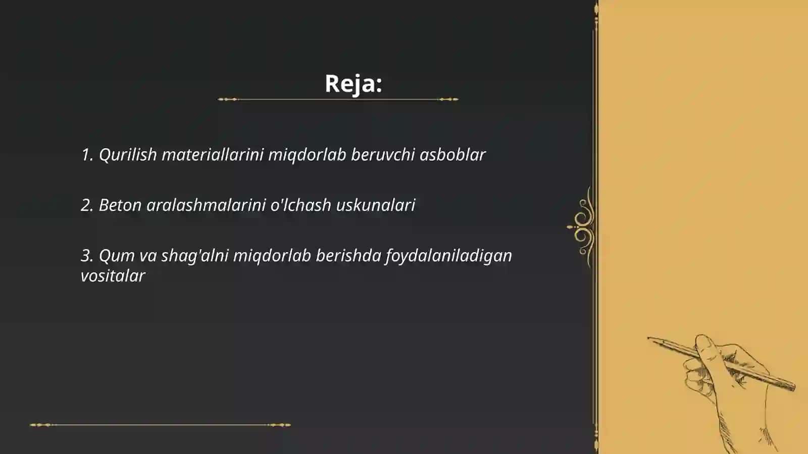 Qurilish materiallarini miqdorlab beruvchi asboblar 2
